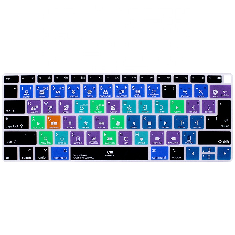 Final Cut Pro X Design di scelta rapida Cover per tastiera Skin per MacBook il più nuovo laptop Pro16 pollici A2141 pro 13 A2289 A2251 lotto