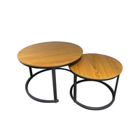 Table basse ronde moderne en MDF pour l'entrée de la maison, la villa et l'hôtel – Design unique avec structure métallique