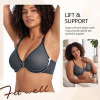 Soutien-gorge push-up à fermeture avant en maille avec armatures et bonnets 3/4