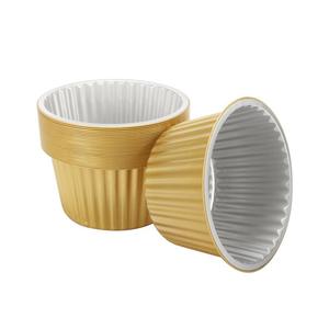 Gold Round 1700ml Aluminum <b>Foil</b> <b>Container</b> With Lid Takeaway Food Packaging - Product Image 2