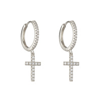 Nouveauté 2026 : Boucles d'oreilles pendantes croix en acier inoxydable 18 carats, accessoires de mode uniques