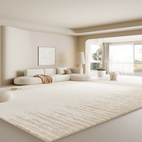 Tapis chinois de luxe en fourrure moelleuse, tapis shaggy personnalisé, tapis en laine, tapis beige fabriqué à la machine pour le salon