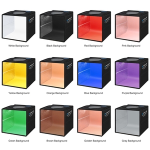 最畅销尺寸 PULUZ 25 厘米折叠便携式 ABS 环形灯 12 色背景布 摄影灯光摄影棚拍摄帐篷箱 - Product Image 5