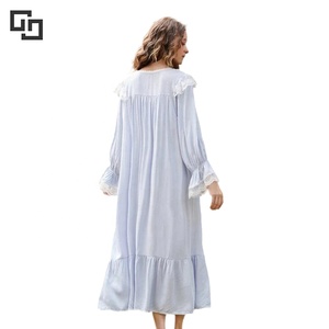 Robe <span class=keywords><strong>de</strong></span> nuit à manches longues personnalisée pour femmes Chemise <span class=keywords><strong>de</strong></span> nuit en dentelle pour <span class=keywords><strong>princesse</strong></span> Robes <span class=keywords><strong>de</strong></span> nuit pour femmes - Product Image 5
