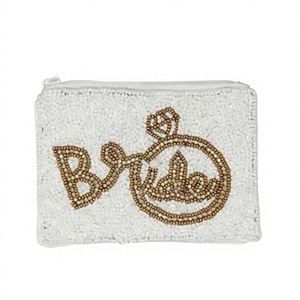Beaded Bride <b>Coin</b> <b>Purse</b> Zipper Closure Handmade Luxury Mini Women's Gift - Product Image 1