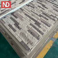 Panel Dinding Rumah Tangga Motif Geometris Anti Jamur Desain Modern, Batu Imitasi PU Sistem Interlocking untuk Dinding Interior Taman/Hotel