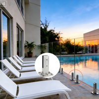 Spigot en verre pour piscine, installation facile, moderne, résistant à la rouille, en acier inoxydable satiné, à poser au sol