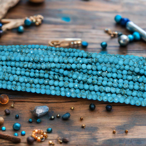 Fabriek Groothandel 3Mm Gefacetteerde Natuurlijke Blauwe <span class=keywords><strong>Turquoise</strong></span> Edelsteen Kralen Voor Diy Sieraden Maken Stenen Kralen Productcategorie - Product Image 4