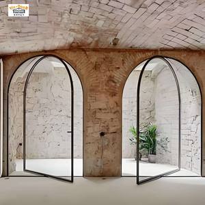 Portes pivotantes de villa de luxe, portes d'entrée modernes en aluminium de grande taille, porte pivotante double en verre isolant trempé - Product Image 4