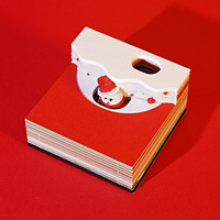 Bloc-notes personnalisé 3D en acrylique motif Père Noël 2026, en papier artistique, rond, lavable, détachable, pour décoration intérieure et cadeau