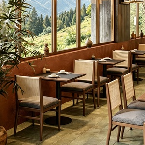 Ensemble <span class=keywords><strong>table</strong></span> et chaises <span class=keywords><strong>de</strong></span> restaurant en bois massif <span class=keywords><strong>de</strong></span> style chinois avec canapé - Design moderne, écologique et durable pour hôtel et café - Product Image 4