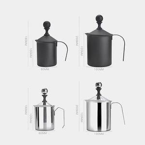 Mousseur à <span class=keywords><strong>lait</strong></span> pour café, crème à café, barista, logo personnalisé, acier inoxydable 304, pompe <span class=keywords><strong>manuelle</strong></span> - Product Image 4