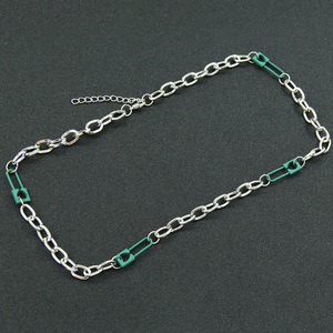 Collar de Cadena de Doble Color con Diseño Geométrico, Chapado en Plata, Estilo Hiphop, Unisex, Joyería de Moda - Product Image 2