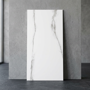 Carreaux de porcelaine en marbre blanc Statuario brillant 600x1200mm, carreaux de sol et de mur de qualité supérieure pour hôtels et villas - Product Image 2