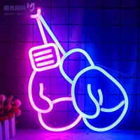 Enseigne néon de boxe adaptée à la décoration de chambre, de bar, de salle de jeux, de cave d'homme, de salle de sport de boxe, cadeau pour les fans de boxe