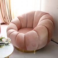 Canapé en velours moderne et créatif confortable pour salon, canapé de détente pour enfants, fauteuil individuel en forme de citrouille
