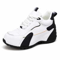Sneakers alla Moda con Lacci, Tomaia in Pelle PU, Tacco Rialzato, Scarpe Casual, Fornitura Diretta dalla Fabbrica OEM ODM