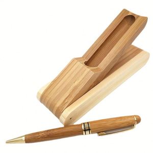 X1009 Boligrafo De Madera Natural Wood Gel Roller Ink Fountain Bamboo Wooden Ballpoint <b>Pen</b> With Box Set for Gifts - Product Image 4