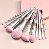 Daily Queen & Mor-phe 15 pièces Pinceaux de maquillage en poudre Nano Hair Silver Diamond Handle, Qualité supérieure et sensation luxueuse, Logo personnalisé
