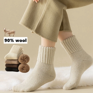 Maßgefertigte Markenlogo Premium Wollsocken für Erwachsene 90% Wolle <span class=keywords><strong>Ragg</strong></span> Winter Komfortable Ganztägige Leistungsfähige Frottee-Socken - Product Image 1