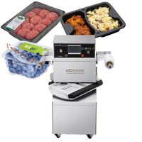 Machine à sceller sous vide à atmosphère modifiée pour viande de table rotative scellant de plateau de carte de repas prêt pour les machines d'emballage industrielles alimentaires