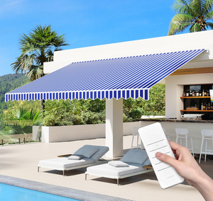 Toldo Retráctil Motorizado Personalizado de 15x10 Pies <span class=keywords><strong>con</strong></span> Control Remoto y <span class=keywords><strong>Manivela</strong></span> Manual - Product Image 1