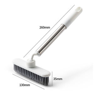 Brosse de nettoyage pour les angles morts, les joints de carrelage, les toilettes, la douche, en microfibre, avec poignée en acier inoxydable rotative à 360 degrés - Product Image 4
