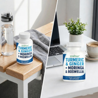 Capsules OEM de Curcuma, Moringa, Gingembre, Boswellia, Safran avec Cannelle de Ceylan, Cerise acidulée, Ail, Ortie, Basilic sacré – Complément alimentaire