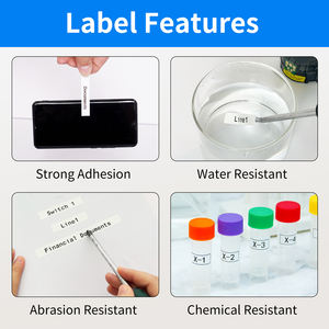 Ruban d'étiquettes en vinyle noir sur rouge pour équipement de laboratoire compatible avec M21-250-595 <span class=keywords><strong>Brady</strong></span> BMP21-PLUS BMP21-LAB étiqueteuse - Product Image 3