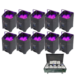 <span class=keywords><strong>SFR</strong></span> 10 pièces Projecteur de Scène Intelligent Sans Fil sur Batterie DMX LED WIFI Télécommandé 6*18W RGBWA+UV 6-en-1 pour Mariages et Fêtes IP33 - Product Image 1