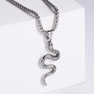 <span class=keywords><strong>Retro</strong></span> Mannen Ketting Mode Viper Snake Animal Hanger Eenvoudige Stijl Mannen/Vrouwen Sieraden - Product Image 3