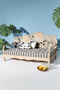 Armoire en bois sculptée à la main, style bohème <span class=keywords><strong>chic</strong></span>, unité de rangement avec fleurs complexes, <span class=keywords><strong>buffet</strong></span> de style mid-century - Product Image 5