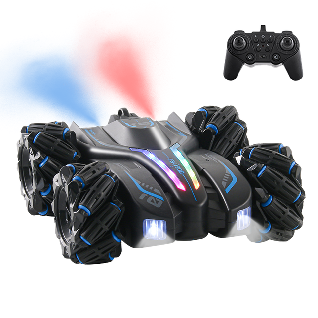 AiJH 2.4GHz Dual-Sided Racing RC Car 4WD Drive Stunt Vehicle Spray Double Remote Control Car Toys