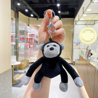Porte-clés peluche singe noir Mini 11cm peluche poupée douce peluche gorille orang-outan porte-clés