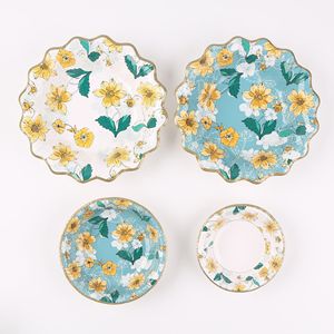 New 9Inch Dùng Một Lần Trắng Màu Xanh Lá Cây Màu Sắc Tươi Sáng Giấy Tấm Và Khăn Giấy Thiết Lập Cho Các Bên Sử Dụng Trong Nhà Hàng Siêu thị - Product Image 2