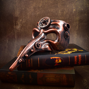 Masker dekorasi kerajinan Halloween, wabah masker paruh botol tembakau kreatif Punk dokter Punk - Product Image 2