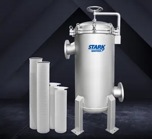 Grote Stroom Industriële Ringen Cartridge Ss304 Geplooide Filter Roestvrijstalen Waterfilter Behuizing Voor Waterbehandeling