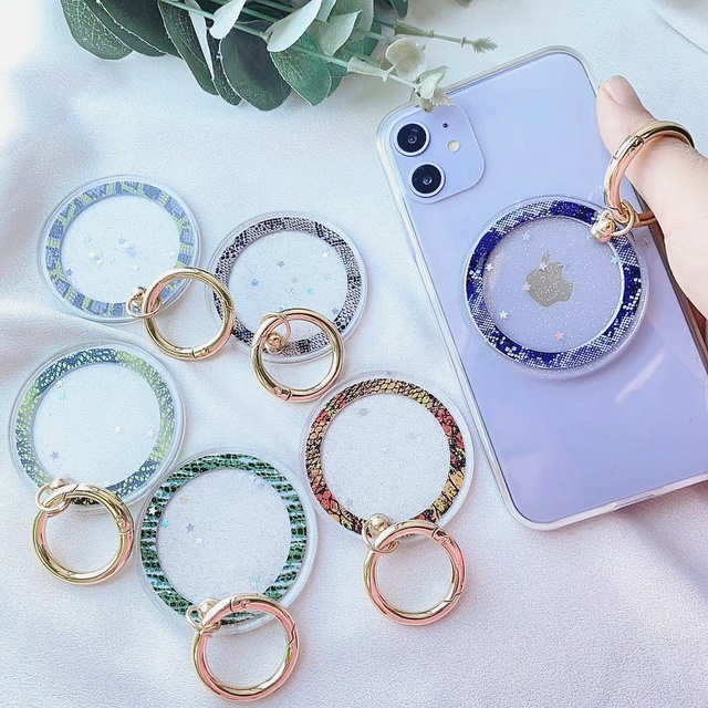 Glitter Serpentine Leopard Portable Magnet Ring Holder for Magsafe Grip Iphone Socket