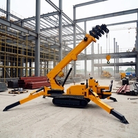 Mini-grue sur chenilles 2,95t, flèche télescopique 5 sections, hauteur de levage max. 20m, moteur diesel Cummins, rayon de braquage court pour