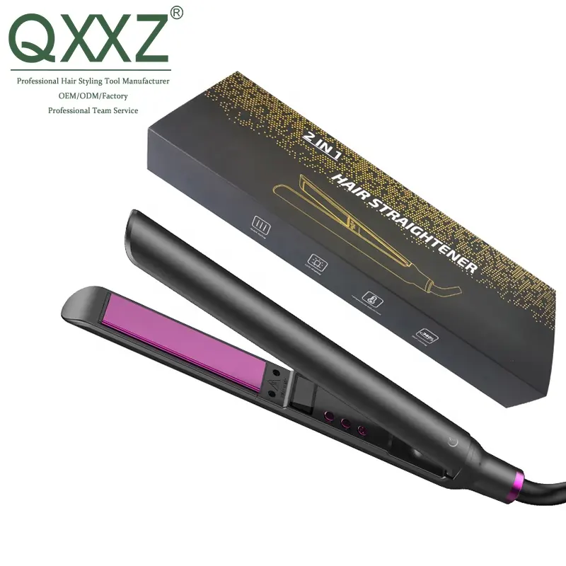 Private label PTC fast heating flat iron LED display professional flat iron hair straightener salon tool