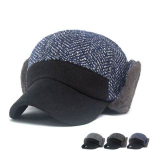 Casquette de baseball en velours pour homme, chaude et épaisse, avec protection des oreilles, idéale pour les sports d'hiver, pour les personnes d'âge moyen et les seniors, résistante au froid, pour les activités de plein air - Product Image 1