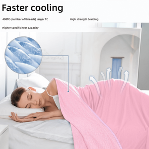 Cooling Breathable Wearable Blanket Solid Blue Soft Cotton Bamboo Fiber Lightweight <b>Sleep</b> Cover for Bed <b>Sofa</b> - Product Image 3