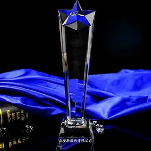 Honor of crystal – trophée et prix en verre vierge, cinq étoiles, multi-tailles, offre spéciale