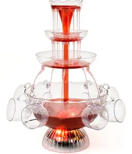 Hot Sale Chocolate Fountain Electric 3 Tiers Party Cocktail Wine Drinking Fountain WIth 5 Cups