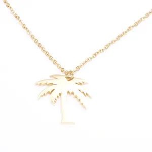 Mode-sieraden 2021 Gold Plating Rvs Palm Boom Ketting