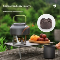 Réchaud à alcool portable ultraléger pour l'extérieur, mini brûleur de camping double usage pour carburant liquide et solide (butanol) pour la randonnée et les pique-niques