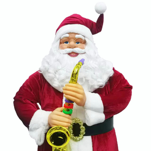 120Cm Cuộc Sống Kích Thước Hoạt Hình Navidad Sax Điện Và Nhảy Múa Santa Claus Bức Tượng Kỳ Nghỉ Giáng Sinh Trang Trí Bộ Sưu Tập Cảm Biến - Product Image 1