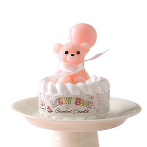 <b>Cute</b> <b>Bear</b> Cake Scented Candles Cartoon <b>Bear</b> Figurine Cake Shape Candle For Birthday Party Table Home Atmosphere Decor Wholesale - Product Image 5