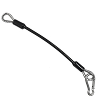 Câble d'extension de fitness galvanisé noir, lot de 2, cordon de sécurité robuste avec mousqueton pour la fixation d'outils