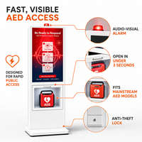 Quiosco AED, Estación de Emergencia Inteligente con Pantalla Táctil de 43 Pulgadas, Gabinete Desfibrilador con Sistema Operativo Android para Aeropuertos y Centros Comerciales